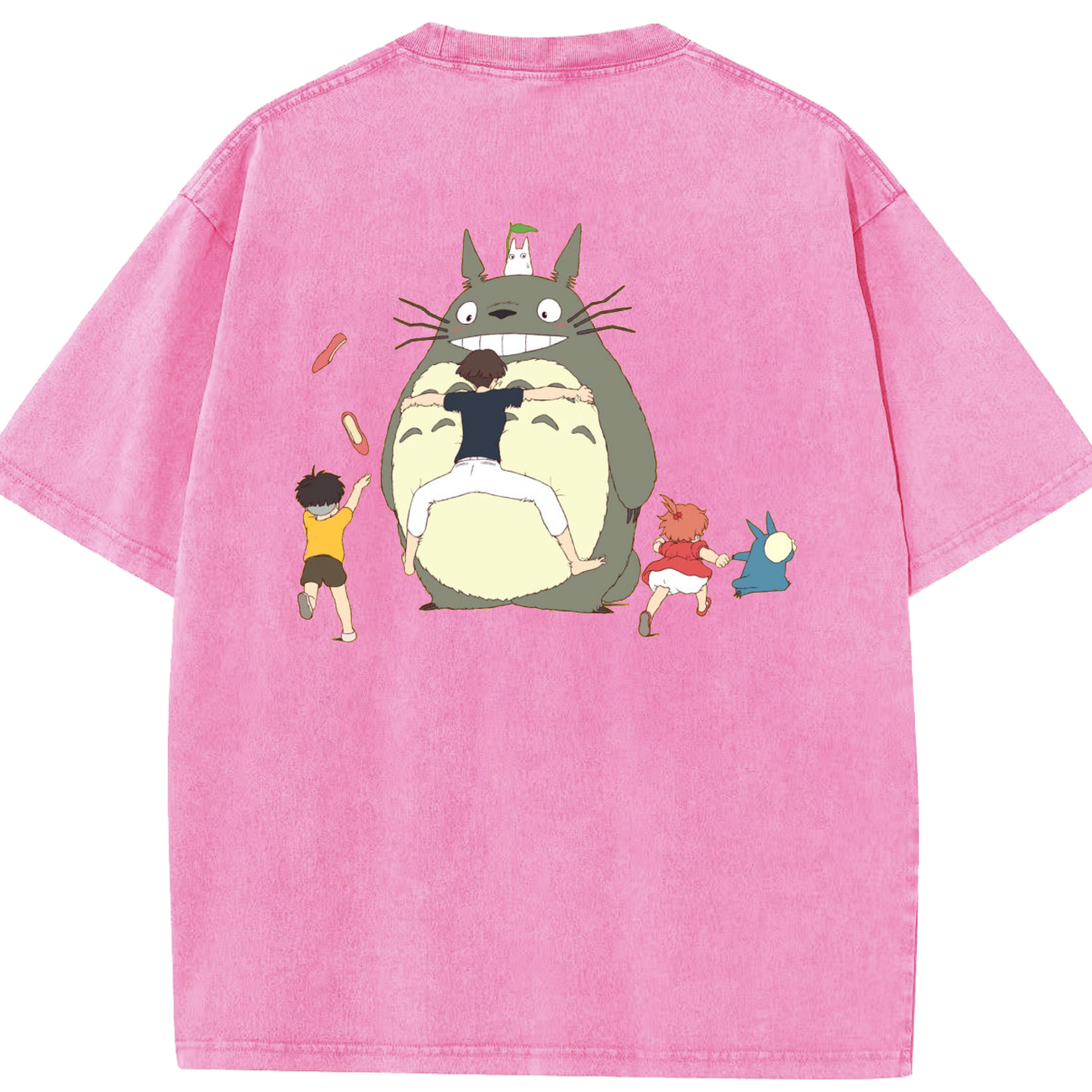 （画像用） となりのトトロ 草壁メイ 草壁サツキ My Neighbor Totoro Satsuki Kusakabe Mei Kusakabe 綿100% ヴィンテージ風 半袖Tシャツ（背面プリント）